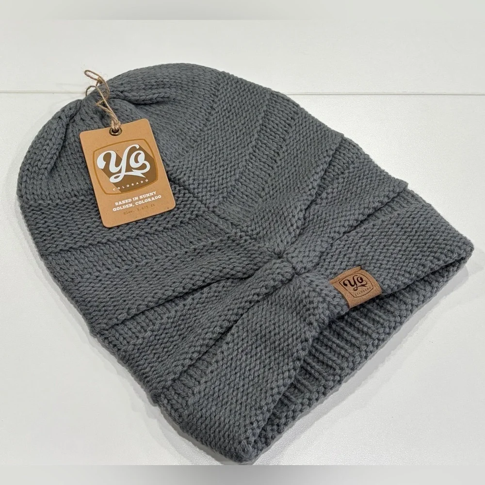 Yo Colorado Women's Drift Slouch Beanie Hat NWT Heather Grey Winter Ski Snow